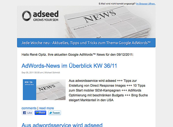 adseed.de Newsletter