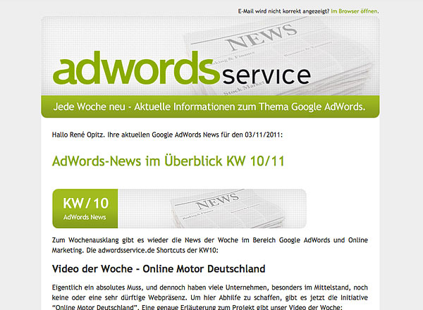 adwordsservice Newsletter