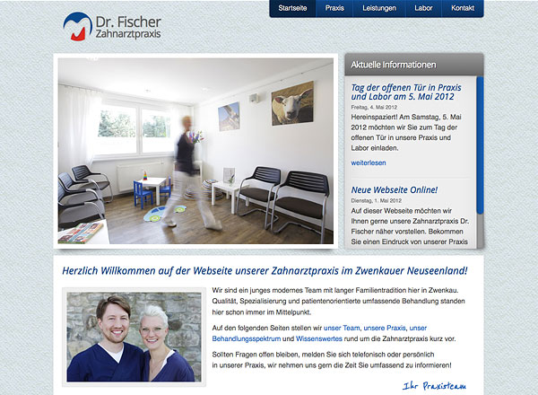 Zahnarztpraxis Dr. Fischer Webseite