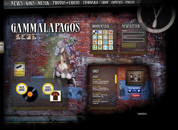 Gammalapagos – Bandwebseite