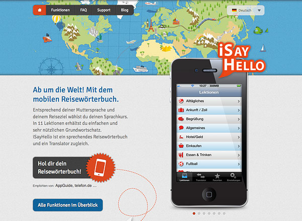 iSayHello – Reisewörterbuch App